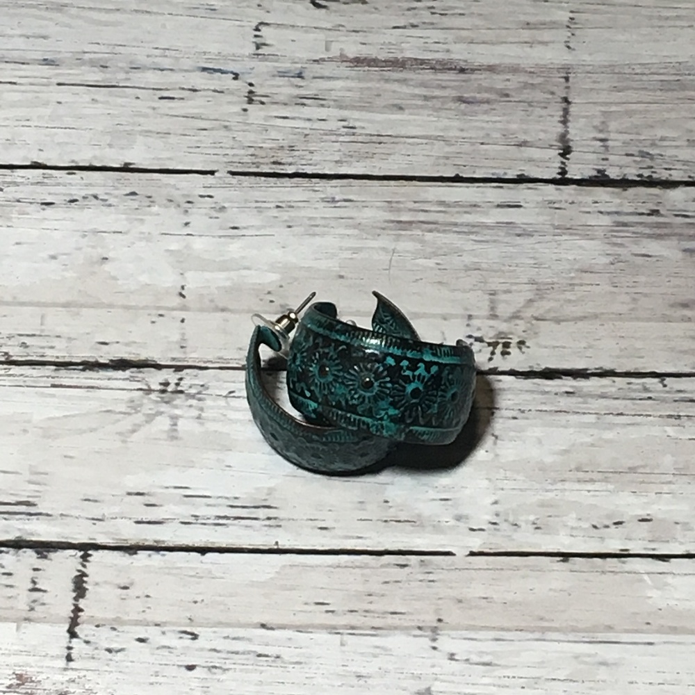 Western Style Boho Inspired Patina Post Earrings